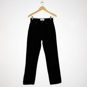 Reformation Cynthia High Rise Straight Jeans in Black Seattle Size 25